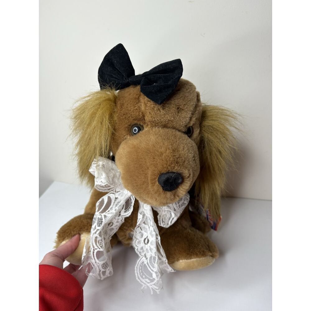 Vintage Dog Lovable Pup-Pets Puppy Hand Puppet 13" Musical Not Working